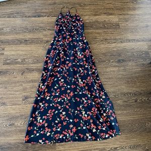 Lush floral maxi dress with side slit